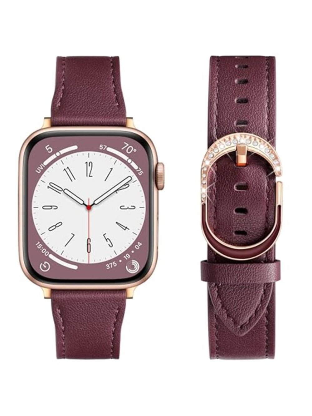 NEW Wine/Rose Gold Diamond Apple Watch Band